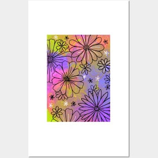 Tie-dye Flowers - Bright Posters and Art